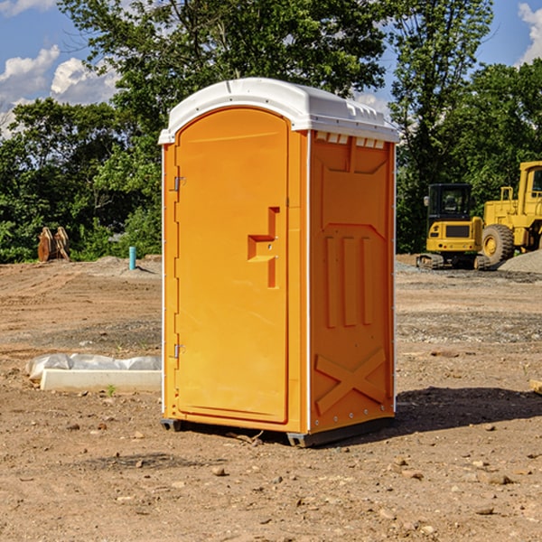 how often are the portable restrooms cleaned and serviced during a rental period in Des Lacs North Dakota